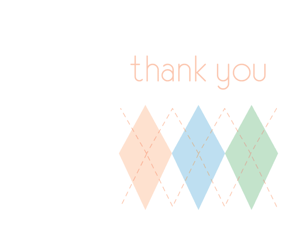 Pastel Argyle Thank You Card