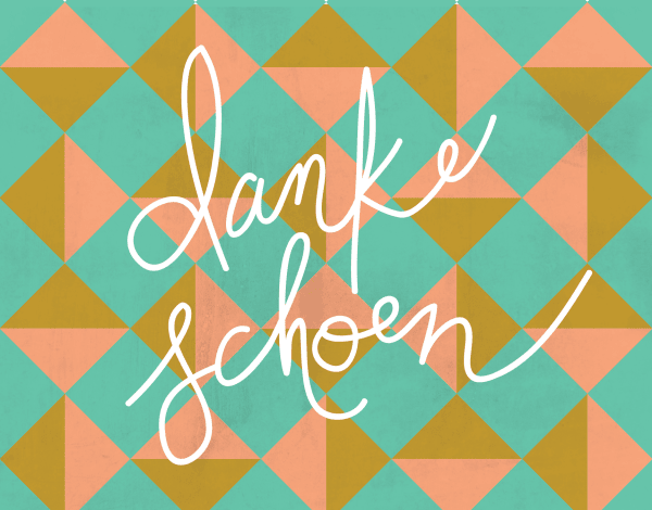 Retro Danke Schoen thank you note