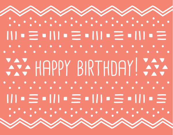 Geometric Red Birthday Card