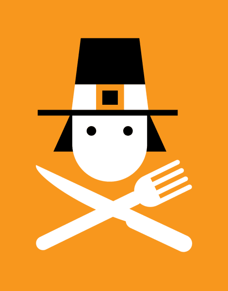 Hungry Pilgrim Thanksgiving Card