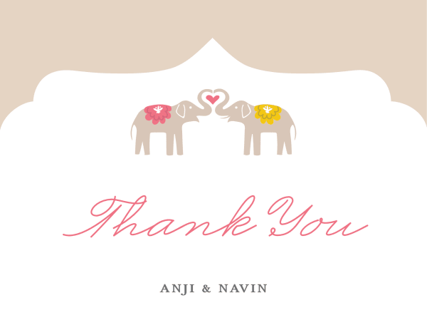 Elephant Love Custom Thank You Card