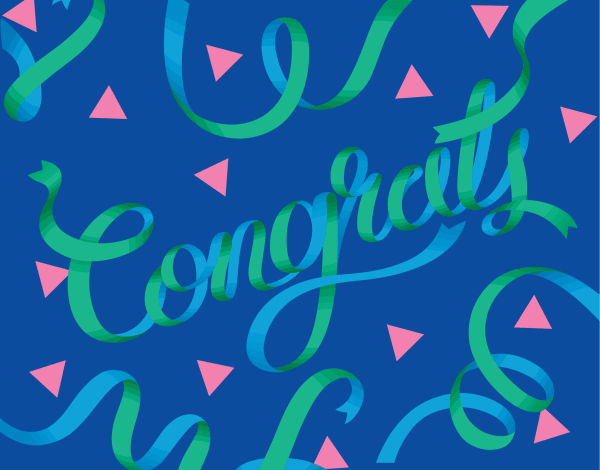 Blue Ribbon Congrats Card