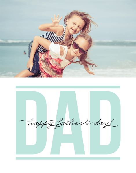 Mint Script Father's Day Card