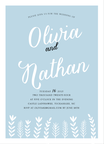 Charming Branches Wedding Invite