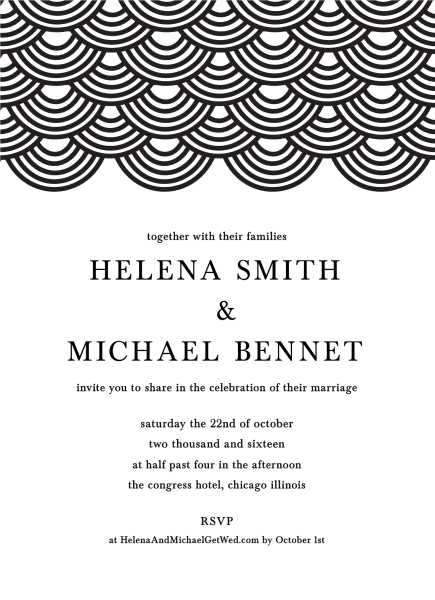 Wave Pattern Wedding Invite