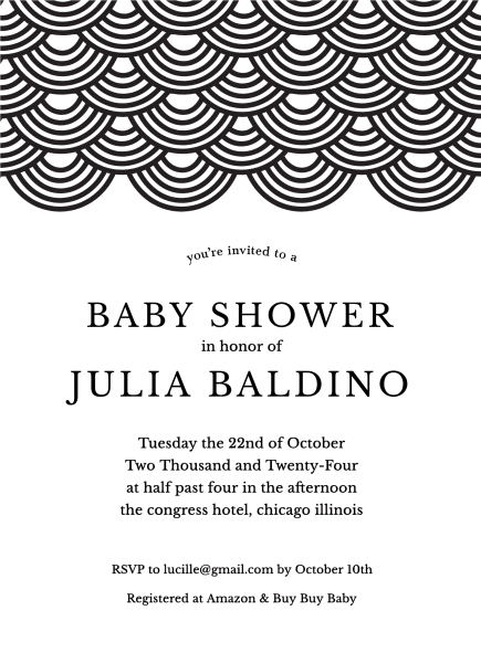 Wave Pattern Baby Shower Invite