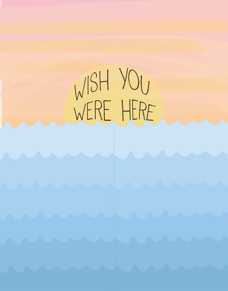 Sunset Wish You Were Here Card