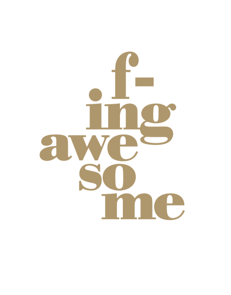 Simple F in Awesome I Love You Card