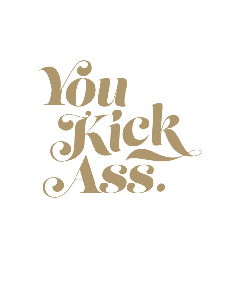 Retro You Kick Ass Congrats Card