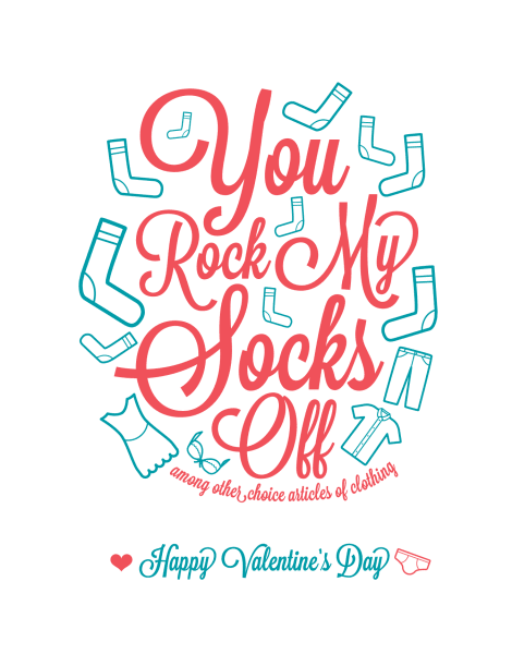 Rock My Socks Off Valentine's Day Card