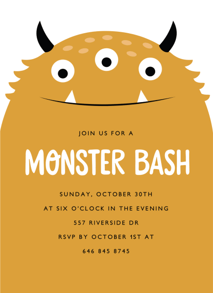 Monster Bash Halloween Party Invite