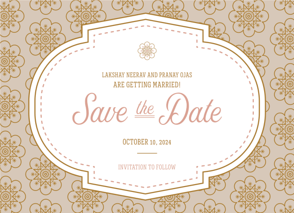 Elegant Pattern Save The Date