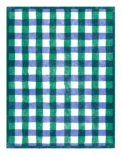 Gingham Blue & Green