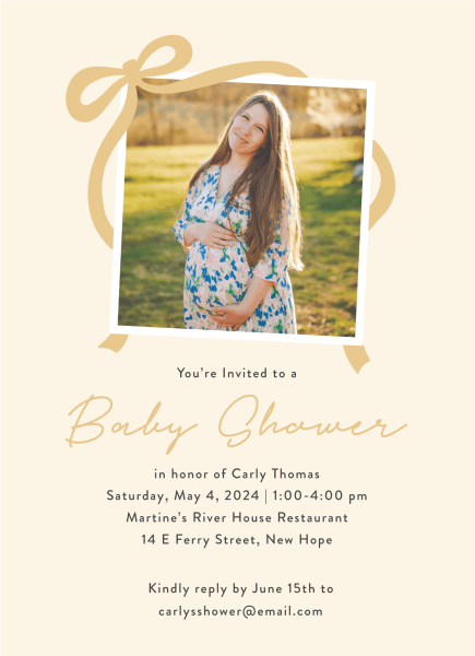 Bow Frame Baby Shower Invite