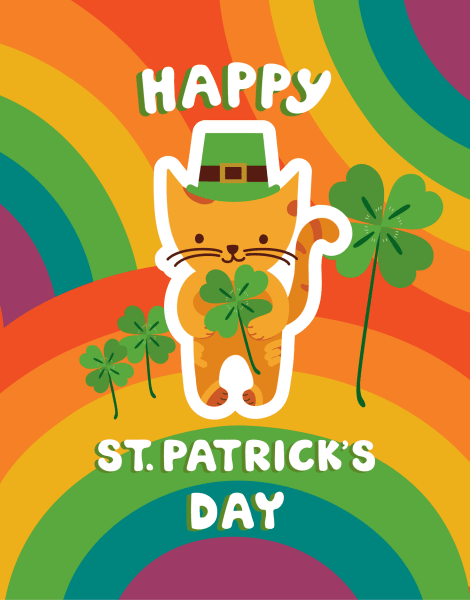 Clover Cat St Patrick's Day
