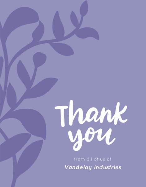 Business Thank You Purple