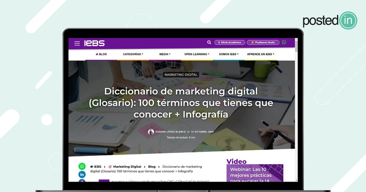 ejemplo de glosario evergreen para sitio web corporativo