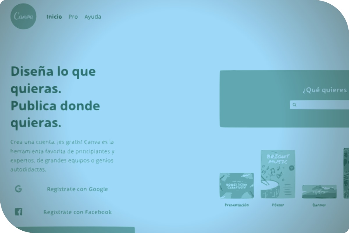 Página web en español con una imagen de un libro y un botón de registro.