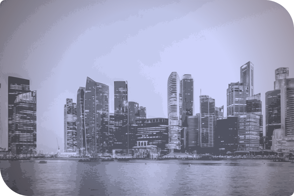La ciudad de Hong Kong al atardecer.