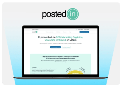 La página web de PostedIn en un ordenador.