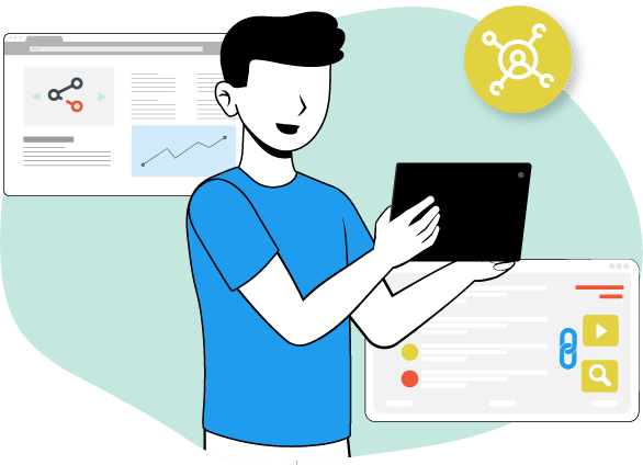 Un hombre con una pantalla negra en su mano.