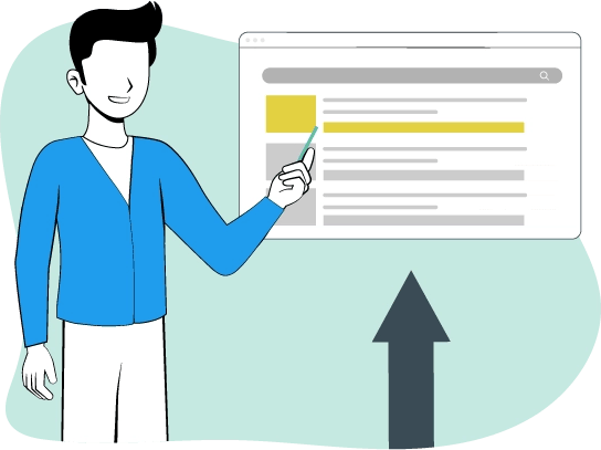 Un hombre con una pizarra en la pantalla de su computadora.