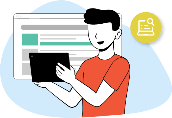 Un hombre usando un dispositivo electrónico.