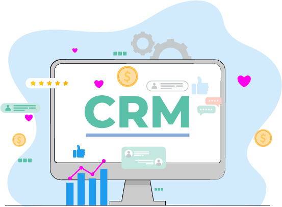 Una pantalla de computadora con el acrónimo CRM.