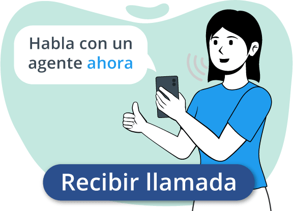 Una mujer usa su celular y le dice "Hable con un ungente ahora".