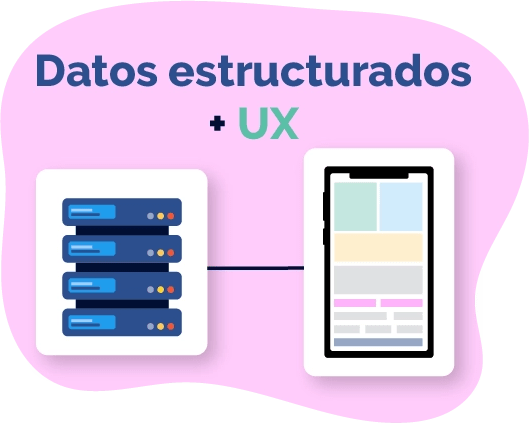 Una imagen que muestra la estructura de un servidor de datos y cómo se relaciona con un dispositivo móvil.