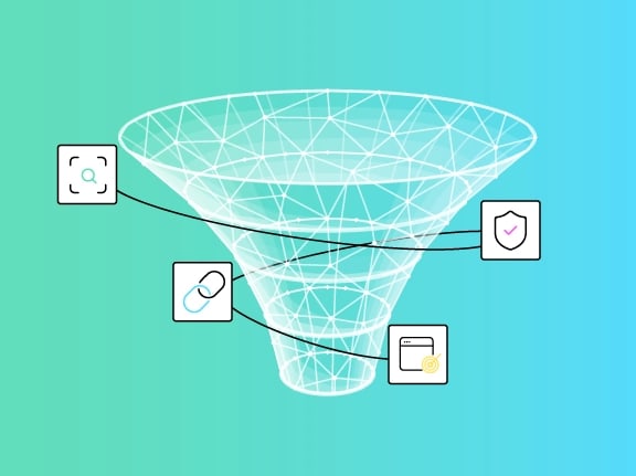 Una imagen de un cono conectado a varios iconos.