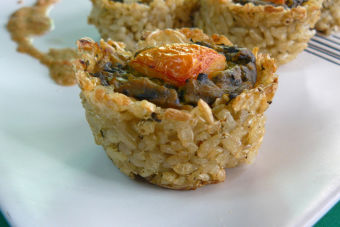 Prepara Tartaletas de Arroz Integral con Espinaca y