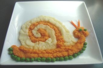 Recetas para niños: Caracol de puré con pescado