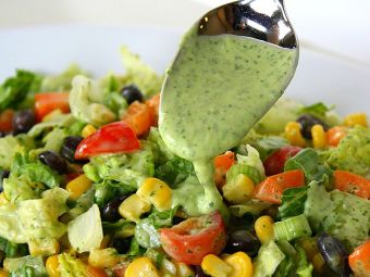 Ensalada veraniega con aderezo de cilantro - cookcina