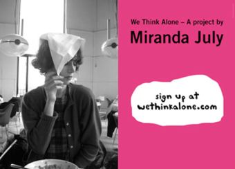 We Think Alone, el nuevo proyecto de Miranda July que te envía mails