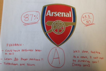 La prueba de amor: Si pasaba un examen sobre el Arsenal, él seguiría con ella