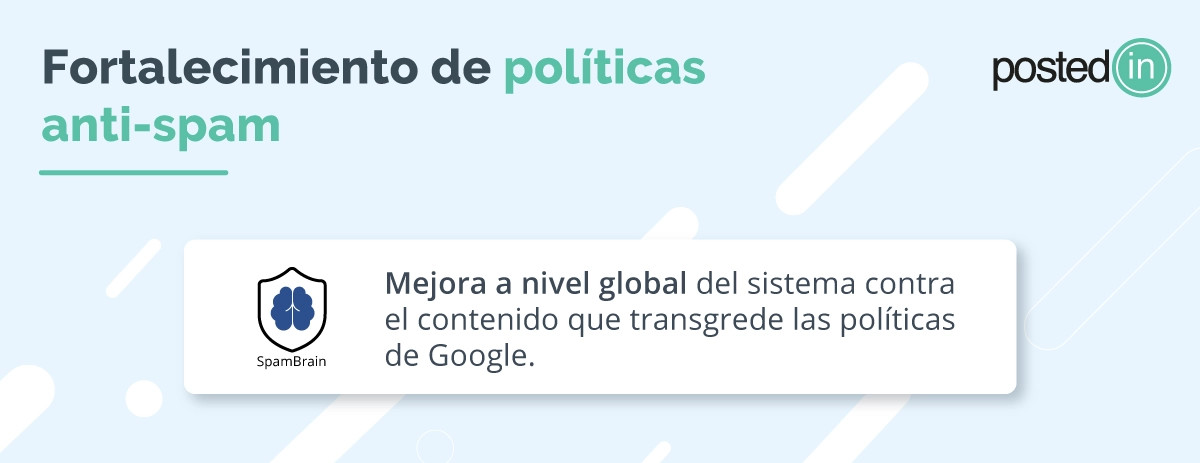 Actualización que mejora el sistema SpamBrain.de Google
