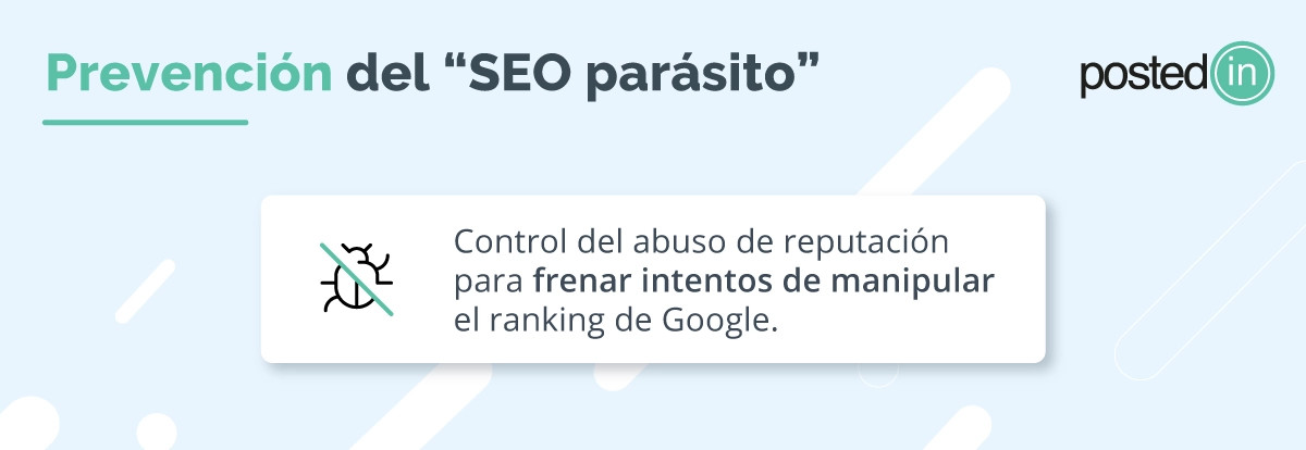 Actualización con foco en la prevención del "SEO parasito".