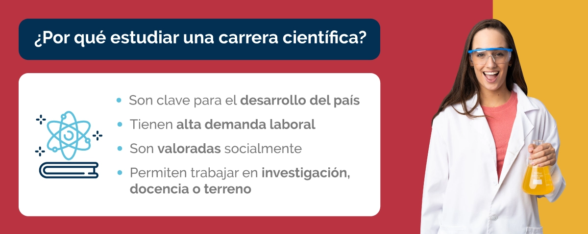 ¿Por qué estudiar una carrera científica? Alta demanda laboral, valoración social y aporte al desarrollo del país.