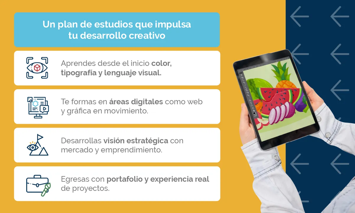 Plan de estudios que impulsa el desarrollo creativo.