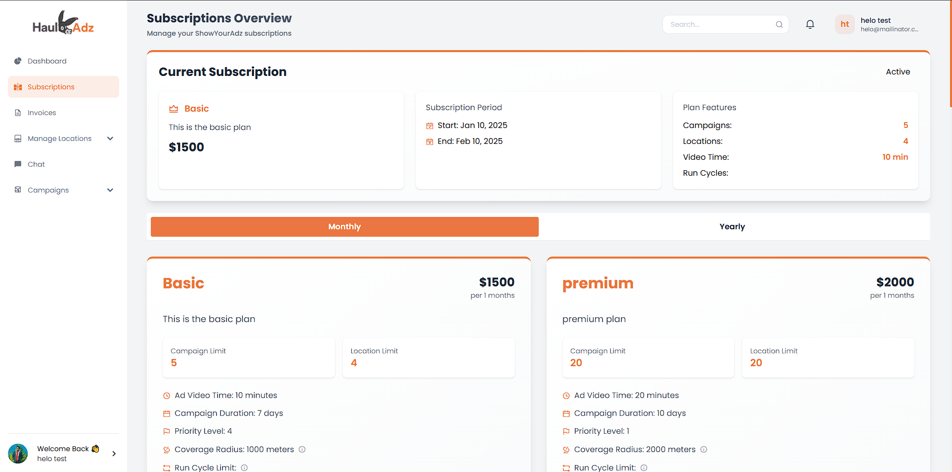 HaulAds – Geo-Targeted Video Ad Campaign Platform with Desktop Integration