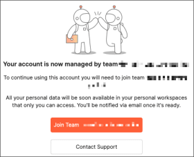 Domain capture join team notification