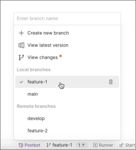Switching branches