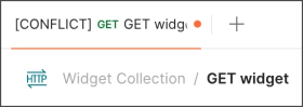 Tab displaying a conflict