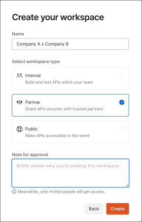 Create Partner Workspace
