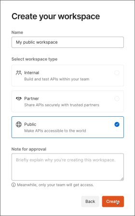 Create public workspace