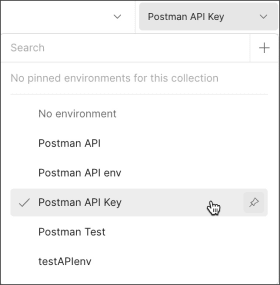 Select the Postman environment