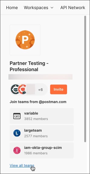 Join a team from your homepage