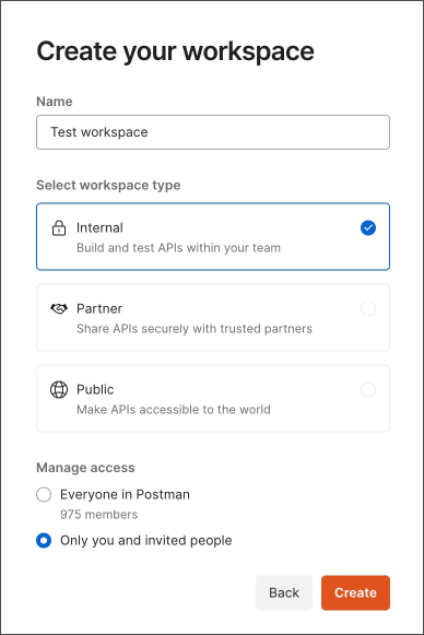Create new workspace