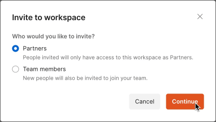 Select workspace